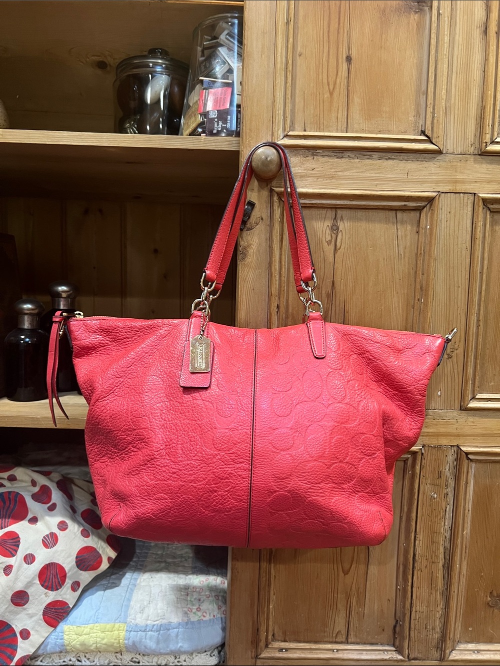 Coach 27957 Signature Embossed Leather Tote